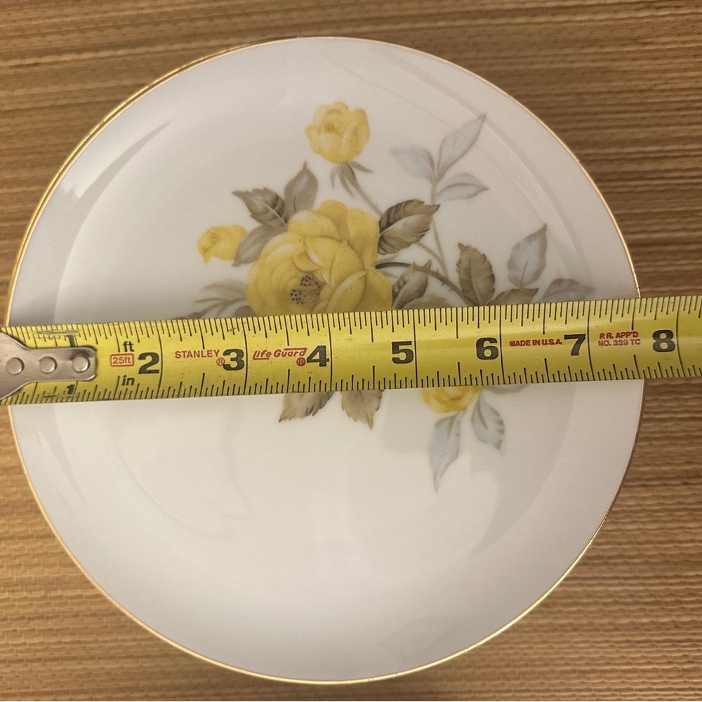 Cotillion by Sango Japan Yellow Rose Gold Trim Fine China 6-Piece 1950 - Picture 7 of 11